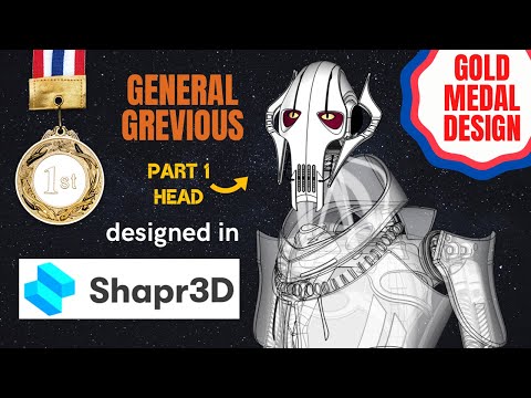 Star Wars General Grevious CAD model designed in Shapr3D on iPad | part 1 HEAD