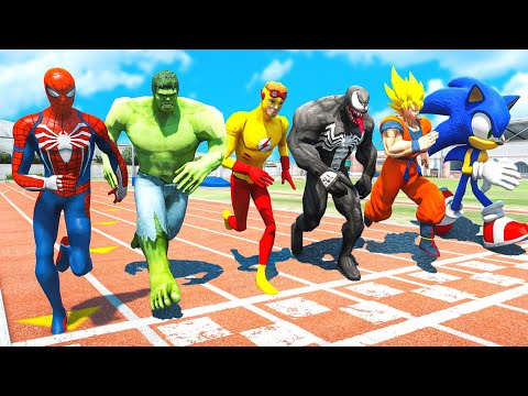 MARVEL VS DC COMIC | ALL SUPERHEROES Running Challenge Electric Traps #410 (Funny Contest)