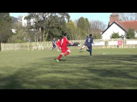 Adam McCullough scores for Braddan v D&D Hosp Cup (8-1) 10 April 2016