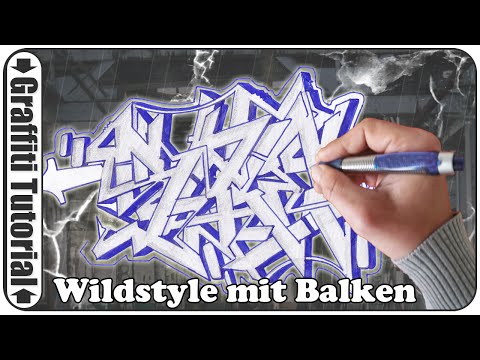 Graffiti Aufbau mit Balken - Wildstyle