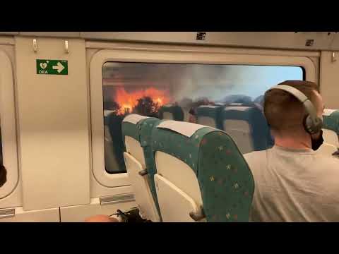 Pasajeros del AVE Madrid-Galicia sienten cerca el incendio de Losacio