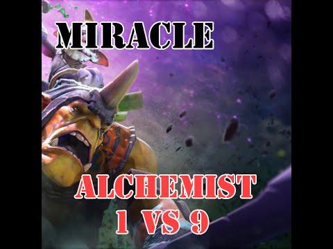 Dota 2 Alchemist Miracle 1 vs 9 | guide | pro | gameplay | fast farm | jungle | mid