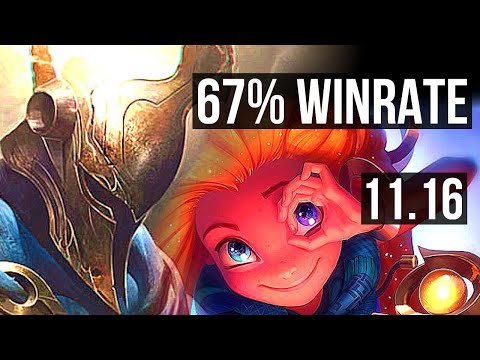 PANTHEON vs ZOE (MID) | 67% winrate, 10/2/8, Godlike | KR Diamond | v11.16