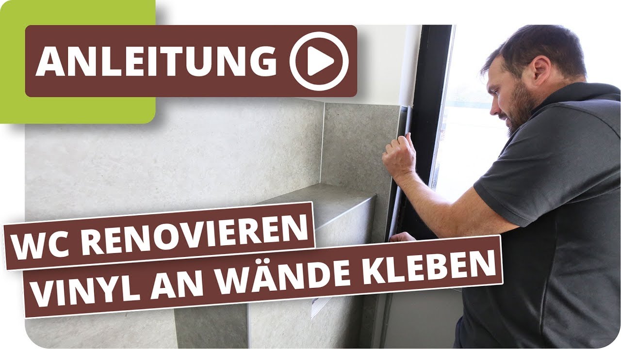 Gäste WC neu gestalten - Vinylboden an Wände kleben