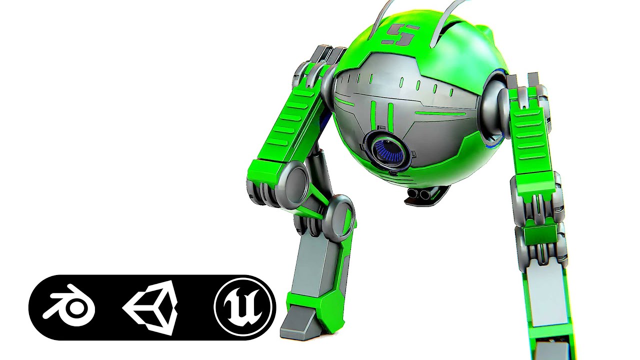 Droid G-250 Auto-Rig Pro Rigged For Mixamo Unreal Engine Unity 3D Model