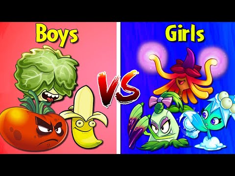 Team BOYS vs GIRLS - Which Team Plant 's Best? - PvZ 2 Plant vs Plant