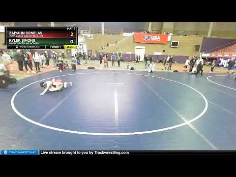 97 Lbs Quarterfinal - Zaiyahn Ornelas, Team Zapas Wrestling Club Vs Kyler Simons, Moen Wrestling A