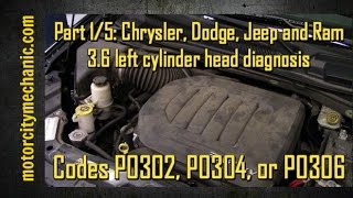 Part 1/5: Chrysler, Dodge, Jeep, and Ram 3.6 left cylinder head codes P0302, P0304, and P0306