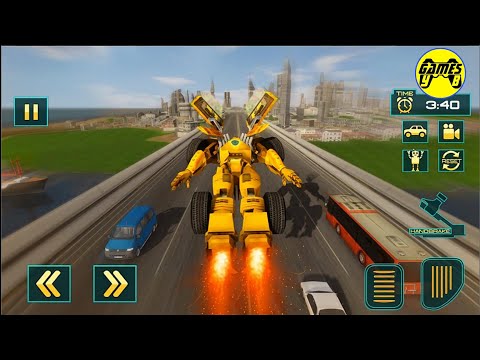 US Police Car Robot Transform: Robot Airplane Transportation Game #3 - Android Gameplay