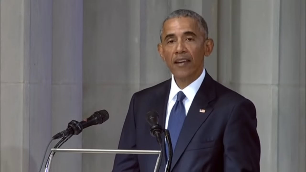 President Barack Obama speaks at John McCain's funeral