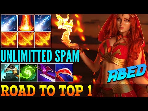 UNLIMITED SKILL SPAMMING MONSTER  [ EG.ABED ]  Lina Mid Lane - Road To TOP 1 MMR [ Patch 7.31d ]