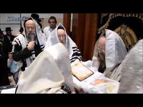 Bris Of Nadvorna Haifa Rebbe's Great Grandson - Menachem Av 5776