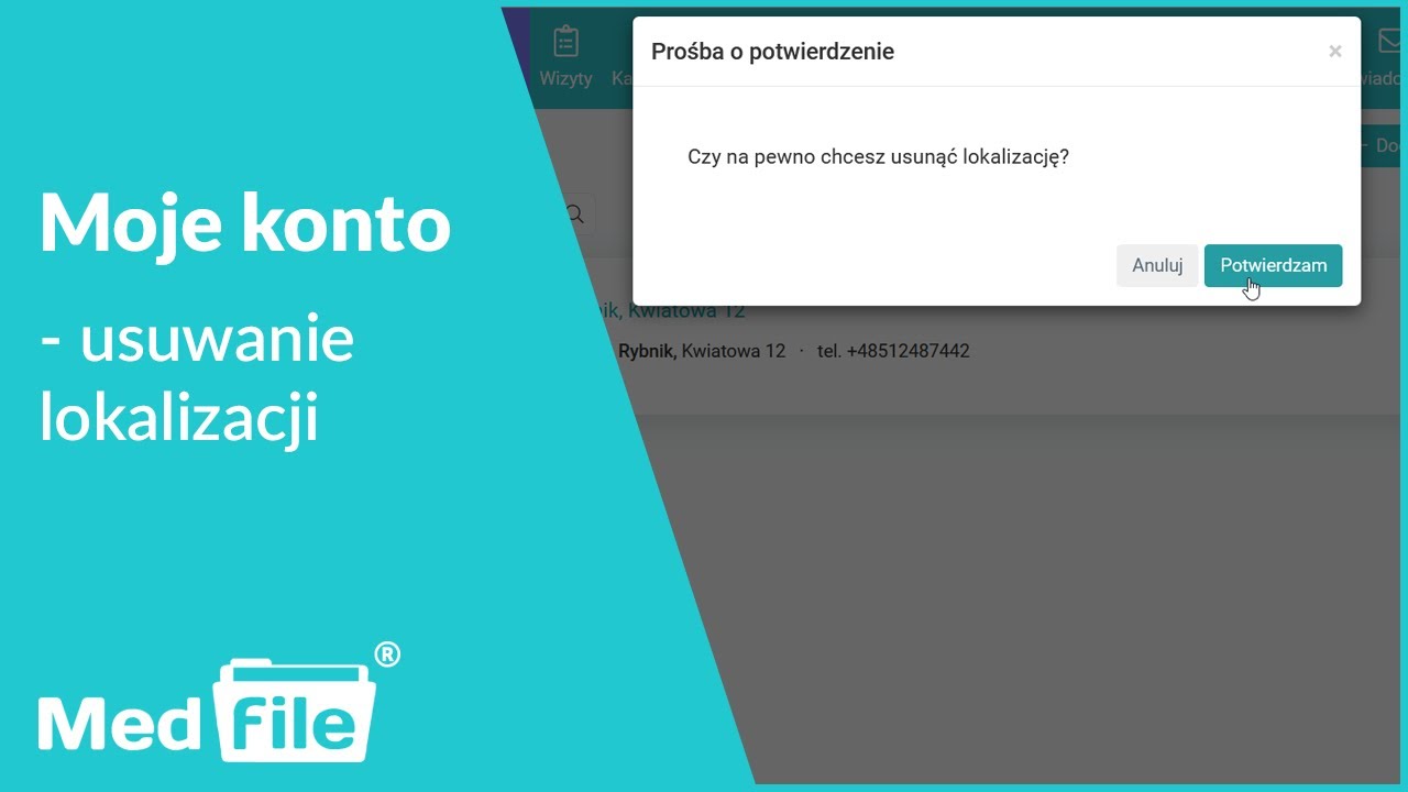 Lokalizacje, usuwanie lokalizacji