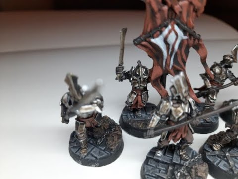 Gundabad spearman and banner bearer painted lotr the hobbit mesbg army showcase azog legion start