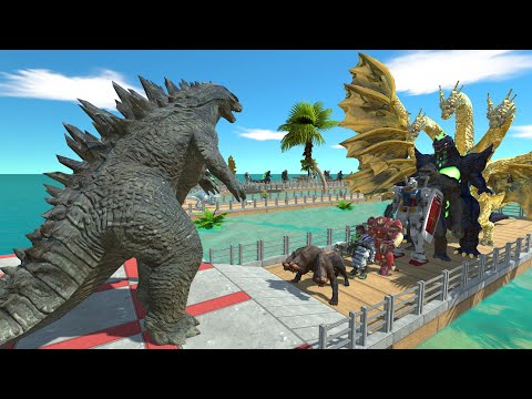 Godzilla Classic vs Three Dog OASIS DEATH RUN - Animal Revolt Battle Simulator