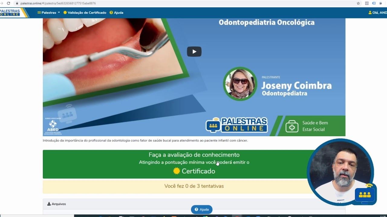 Palestras Online - Como emitir seu certificado