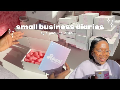 SMALL BUSINESS DIARIES 💌🦄🪩 ep.1 packing orders 📦 chit chat 🎀