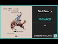 Bad Bunny MONACO Lyrics English Translation Spanish And English Dual Lyrics Subtitles Lyrics