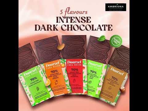Daarzel Sugar Free Dark Chocolates, made with natural Stevia , Zero Guilt with all the goodness....