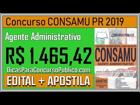 Apostila CONSAMU PR 2019 - Agente Administrativo - Edital Concurso CONSAMU PR 2019