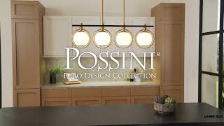 Watch A Video About the Possini Euro Carlyn Brass and Black 4 Light Island Pendant