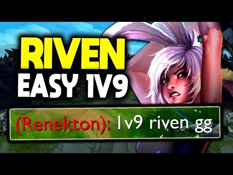 HOW TO 100% WIN TOPLANE 1V9 AS RIVEN AGAINST RENEKTON! - S10 RIVEN GAMEPLAY GUIDE League of Legends