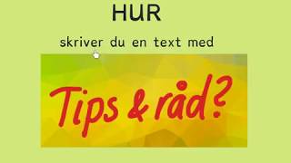 HUR skriver du TIPS &amp; RÅD?