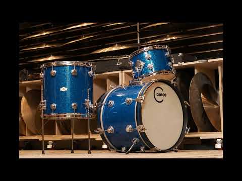 Camco 12/14/18" Drum Set - 1960s Blue Glass Glitter image 22