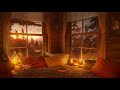 Cozy Autumn Nook - Gentle Rain Sounds & Fireplace on Window | 3 Hours
