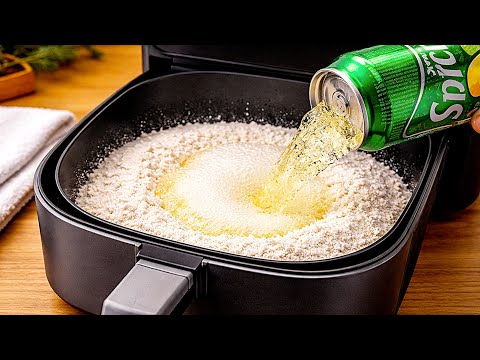 Bäcker sind wütend❗️Sprite + Mehl = fluffiges Brot im Airfryer. Geheime Methode für Löcher!