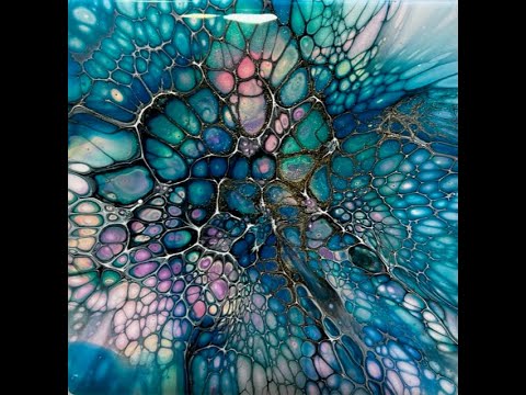 148. Acrylic Painting Tutorial, Fluid Art Coasters #paintpouring #fluidart
