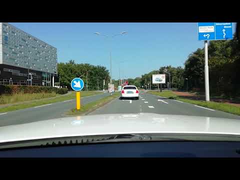 A mini tour with two limousines at Mediapark Hilversum, the Netherlands. Cockpit view.