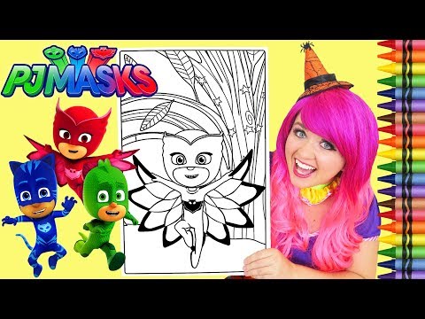 Coloring Owlette PJ Masks GIANT Coloring Book Page Crayola Crayons | KiMMi THE CLOWN Video