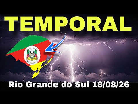 🚨 TEMPORAIS NO RS: chuva forte , GRANIZO e VENTO em GETÚLIO VARGAS, RIO GRANDE, BAGÉ E ERECHIM-18/08