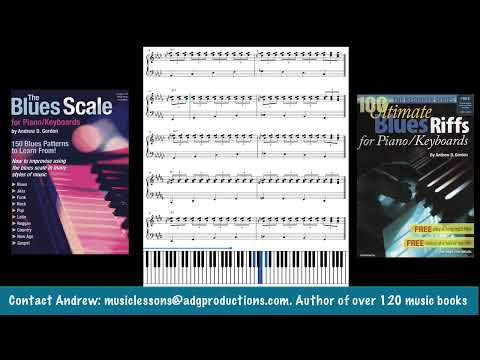 Blues piano riff 3 with a triplet feel in all 12 keys