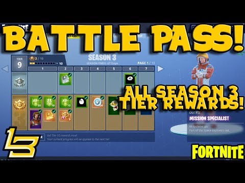 ALL SEASON 3 BATTLE PASS TIER REWARDS! (Fortnite)