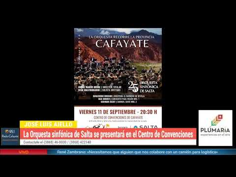 La orquesta sinfónica de Salta se presentará en el Centro de Convenciones de Cafayate