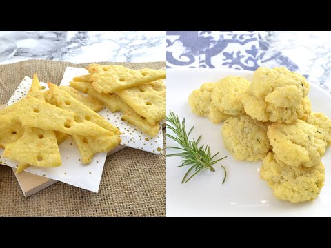 Biscotti salati al rosmarino e Cracker al formaggio! Preparazioni salate perfette per l'aperitivo!