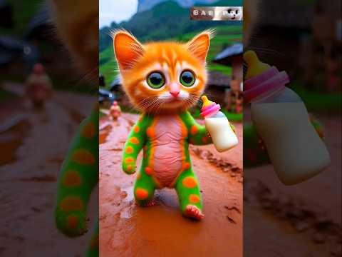 Beautiful Cute Cat Dhinka Chika Dhinka Chika dance😍 Drinking🥛 Cute Kitten 437#cat#dudidudidam#shorts