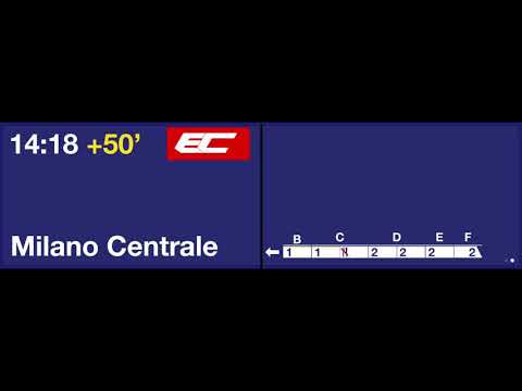 annonce CFF TTS - Voie 5, entrée de l'EuroCity pour Milano Centrale - à Lausanne (Fr, It, En)