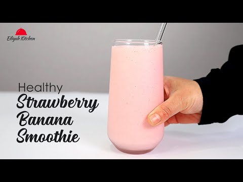 How to make Strawberry Banana Smoothie | Healthy Strawberry Banana smoothie | Only 4-Ingredient
