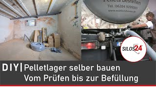 DIY | Anleitung zum selbstgebauten Pellet Lagerraum mit Schrägoden - Eigenbau Pelletlager | silos24