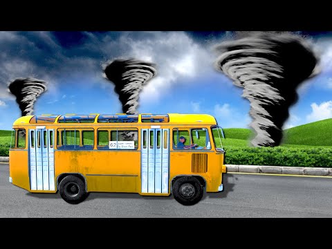 Can I Escape a TORNADO in a Bus? (Bus World)