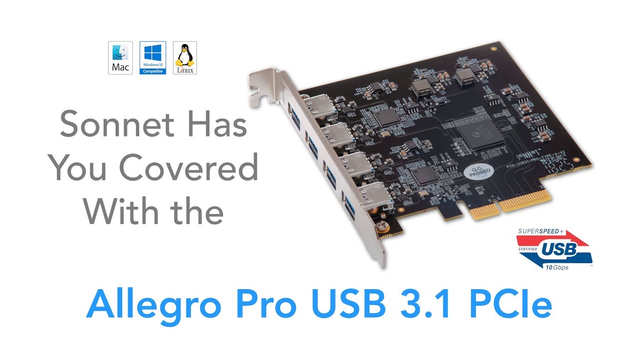 Sonnet Allegro Pro USB 3.1 PCIe Product Overview