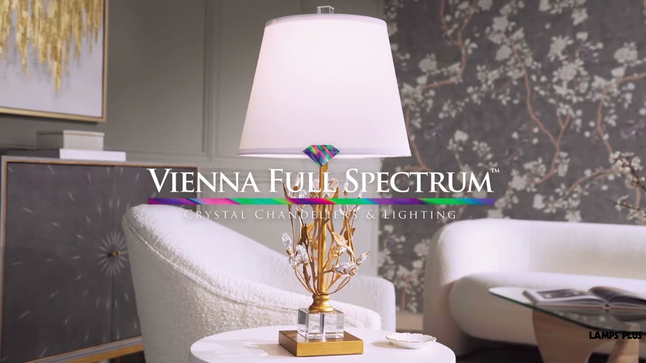 Video 1 Watch A Video About the Vienna Full Spectrum Chalon Gold and Crystal Table Lamp