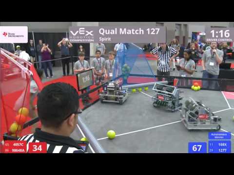 VEX Worlds 2016 - VRC Middle School - Spirit - Qual 127 (4057C 98648A) 136 vs 218 (169X 1277)