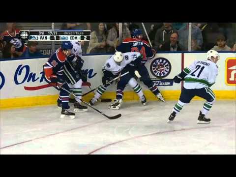 Nail Yakupov wrister goal 2-1 April 27 2013. Hat trick Vancouver Canucks vs Edmonton Oilers NHL