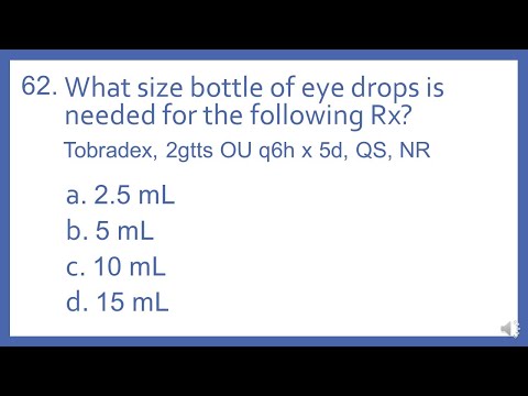PTCB PTCE Practice Test Question 62 - Eye Drops Days Supply Math Calculation (CPhT Test Prep)
