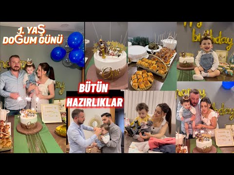 1 Yaş doğum günü 🎂 baştan sona hazırlık ve süsleme. Hediyeleri açıyoruz 🎁 . Babyhope bisiklet 💙