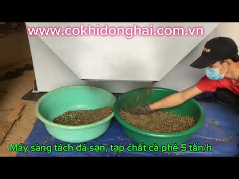 Máy lọc sạn, tách đá, tạp chất cà phê 5 t/h có hút túi vải cho Hoàng Trung Coffee